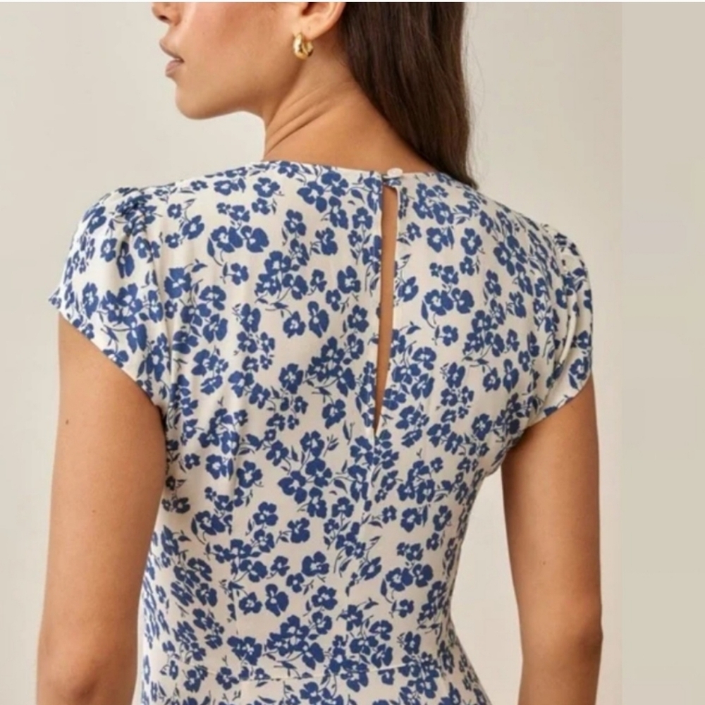 NWT REFORMATION Fauna Milanesa Floral Midi Dress NWT Size 6 - Picture 4 of 8